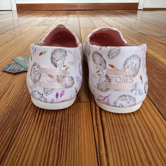 NWT TOMS Women's Size 8.5 White Happy Hedgehogs Alpargata Slip-On Shoes - Picture 4 of 11